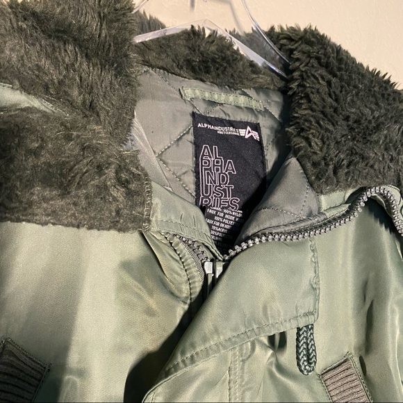 Alpha Industries Altitude Parka Hooded Jacket Coat Alaska Green Womens Size XS - Picture 2 of 12
